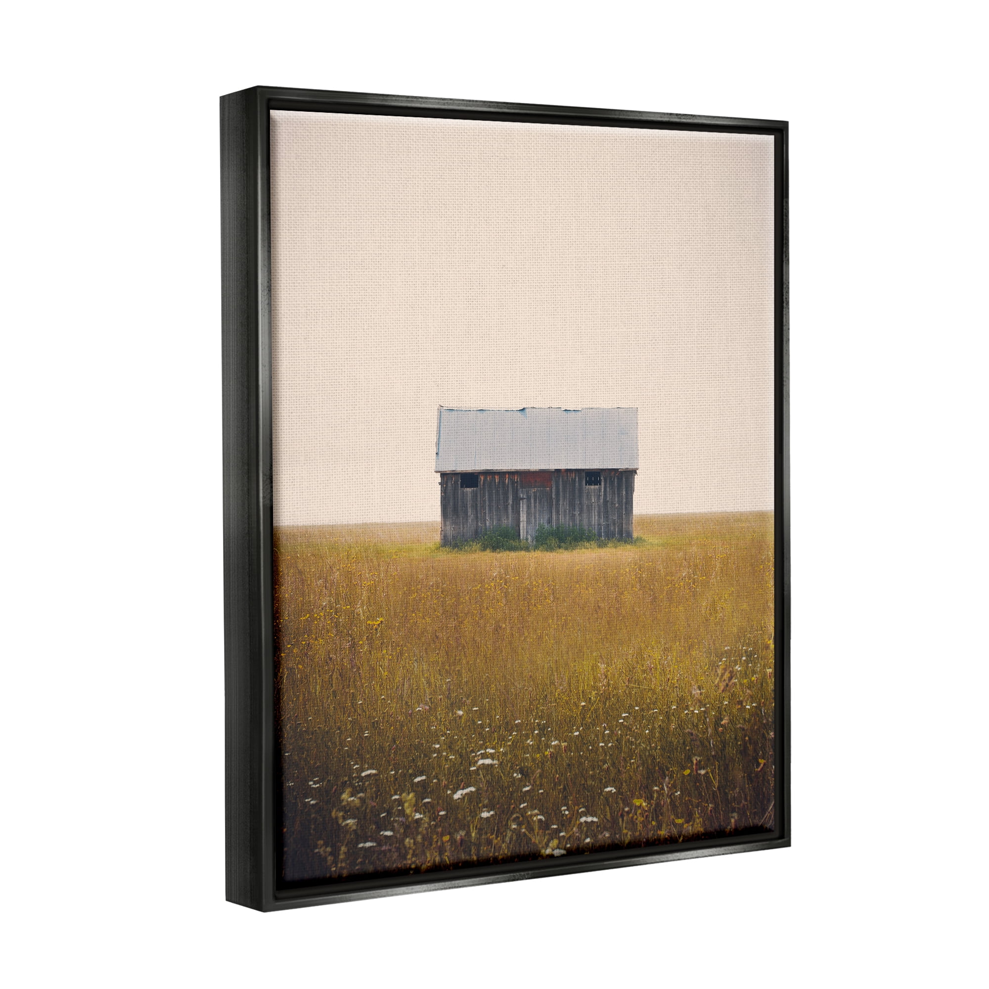 Stupell Industries Rural Countryside Shack Nature Photography Black Floater Framed Art Print Wall Art, 17 x 21