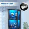 thumbnail image 6 of BROTTAR 65" Corner Glass Display Cabinet with LED Lights, 4-Tier Showcase Display Case with Glass Doors & Human Body Sensor for Collectibles, Black, 6 of 8
