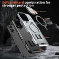 thumbnail image 5 of ELEHOLD Magnetic Case for iPhone 16, Military Grade Shockproof Rugged Case Built-in Metal Camera Cover with Stand,Gray, 5 of 7