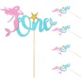 thumbnail image 1 of KAKOWELY 5 piezas de decoraciones para tartas de primer cumpleaños, suministros para decoración de tartas, adornos para cupcakes de sirena, 1 of 5