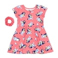thumbnail image 1 of Bluey Big Girls French Terry Vestido de manga corta con Scrunchy Pink 7-8, 1 of 8