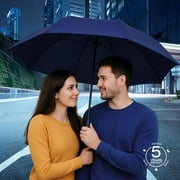 Knirps U.900 Ultra Light XXL Manual Open Close 52in Rain Umbrella in Navy – Large Quick Dry Double Canopy, Weighs 9oz, Windproof Up to 75mph - Durable Aluminum Carbon Frame & Non Slip Handle
