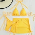 thumbnail image 4 of SKIYLEVZ Jelly Texture Swimsuits for Women Bikini Swimsuit Three-piece Set Two-piece Swimsuit Yellow,S, 4 of 9