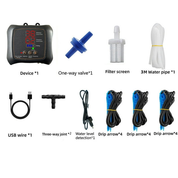 Sistema de riego automático inteligente | Dispositivo de riego automático para plantas | Kit de riego por goteo con temporizador | Bebedero de plástico programable inteligente de 5 V | Control de