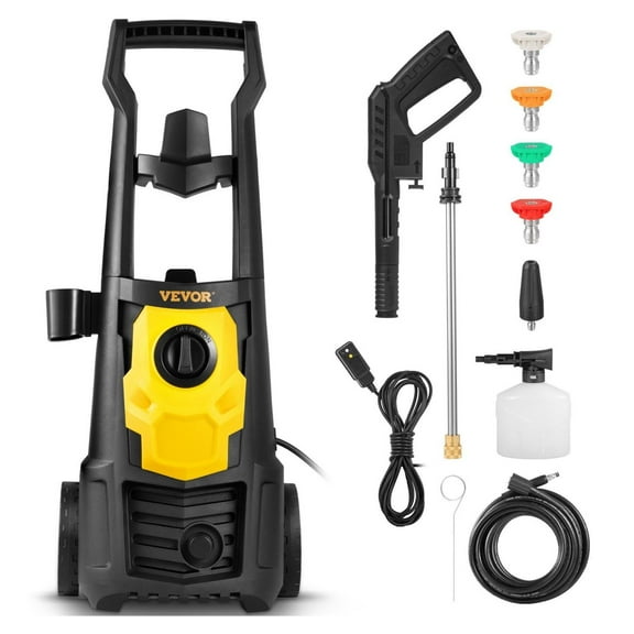 Electric Pressure Washer, 2000 PSI, Max. 1.76 GPM Power Washer w/ 30 ft Hose, 5 Quick Connect Nozzles, Foam Cannon, Portable to Clean Patios, Cars, Fences, Driveways, ETL Listed Without Hose Reel