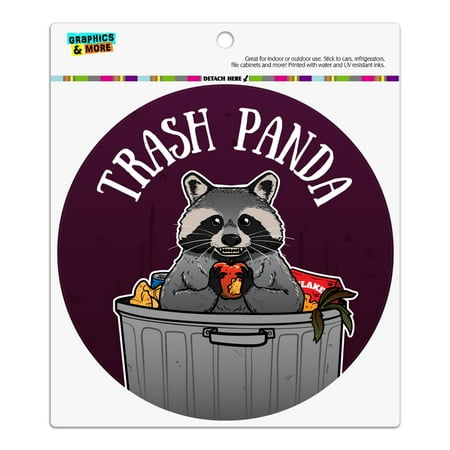 

Raccoon Trash Panda in Garbage Automotive Car Refrigerator Locker Vinyl Circle Magnet