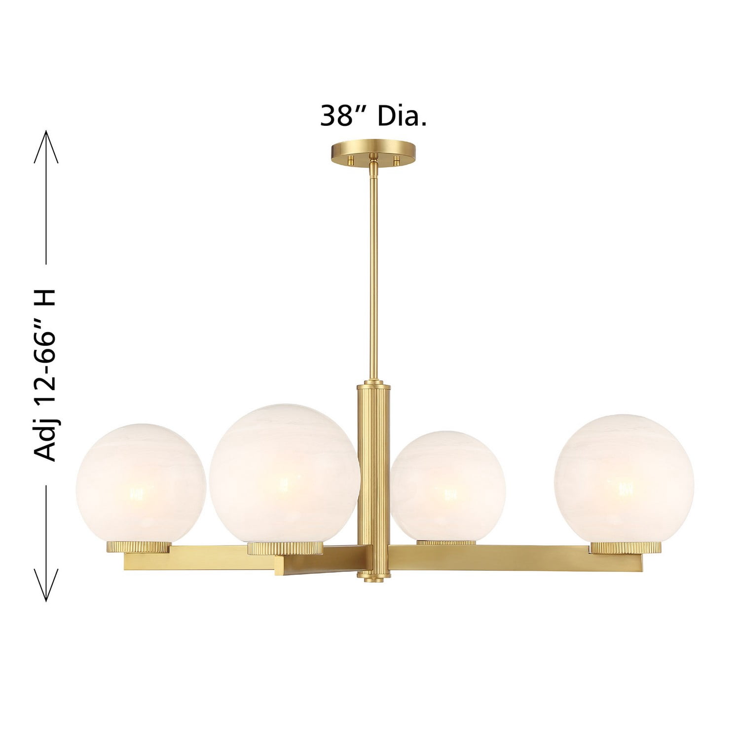 Chandelier in Natural Brass