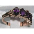 thumbnail image 3 of LBG British Made 14k Rose Gold Natural Amethyst Womens Eternity Ring - 33 size options - Size 10.25, 3 of 6