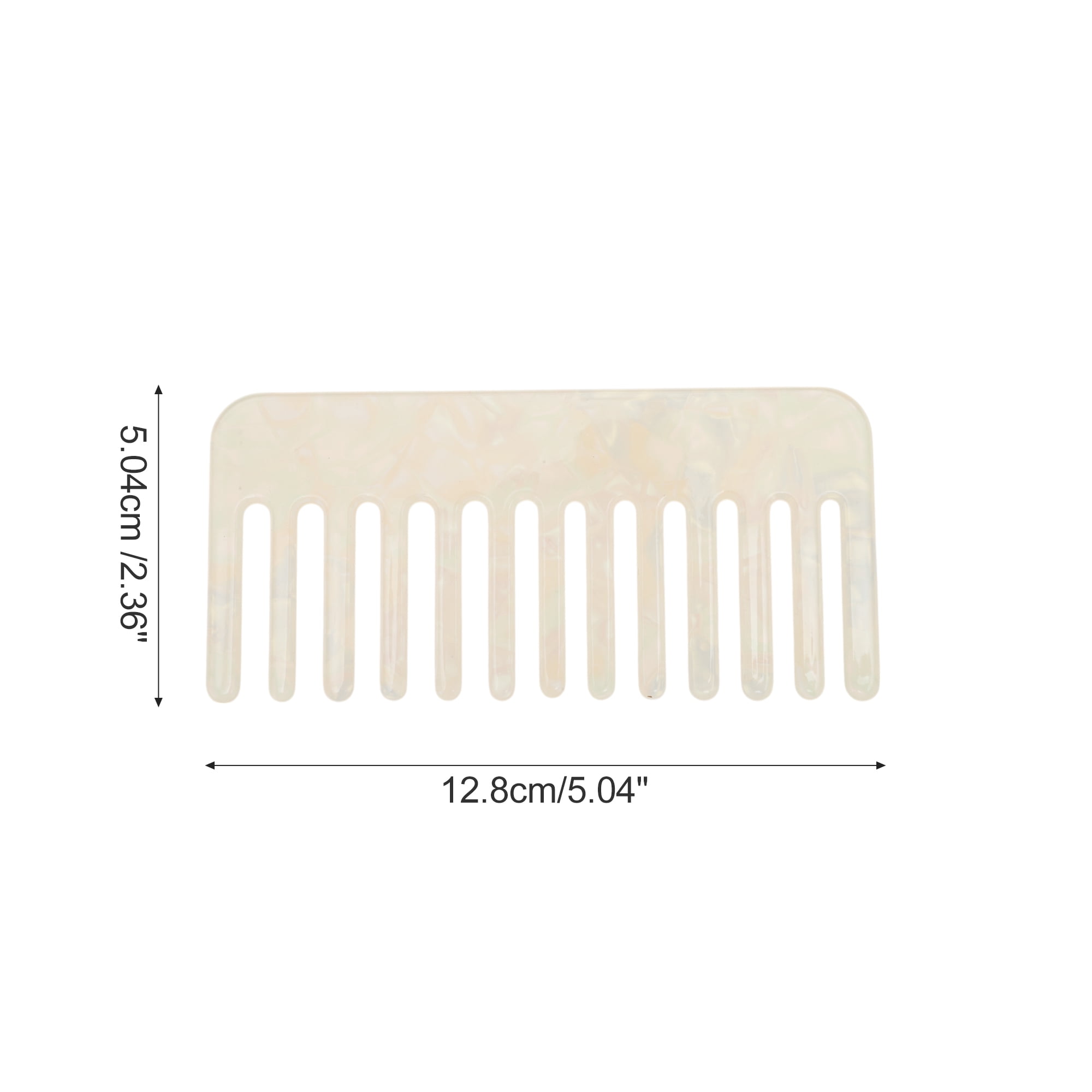 Unique Bargains 1 Pc Vintage Portable Wide Tooth Comb for All Hair Types Colorful White