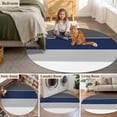 thumbnail image 5 of Round Rugs 4Ft, Navy Blue Grey Striped Round Area Rug Washable Indoor Throw Carpet, Farmhouse Modern Soft Non Slip Circle Rug for Kitchen Nursery Room Home Decor Aesthetic, 5 of 8