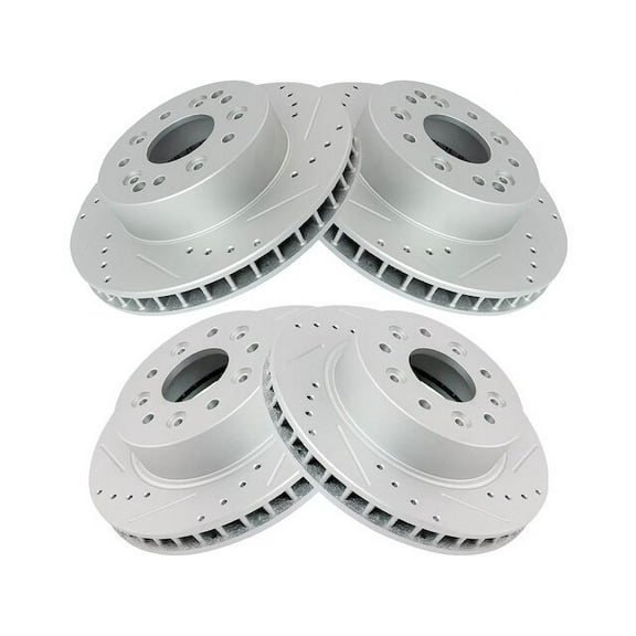 Brake Rotor Set 4 Piece - Compatible with 1965 - 1982 Chevy Corvette 1966 1967 1968 1969 1970 1971 1972 1973 1974 1975 1976 1977 1978 1979 1980 1981