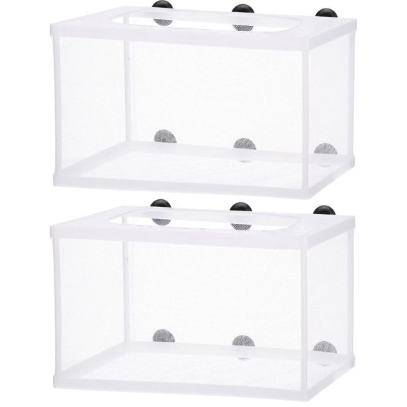 2pcs Aquarium Fish Tank Guppy Breeding Breeder Fry/Newborn Net Trap Box Hatchery