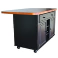 thumbnail image 2 of Kitchen Island with Storage & Towel Bar - Black Antique Finish, Adjustable Height, 60" Wide, 2 of 4