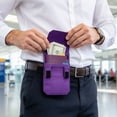 thumbnail image 6 of Hidden Pocket Travel Wallet with Belt Loop, Foldable Phone Id Card and Cash Organizer, Under Clothing Passport Money Pouch for Airport Commuting Business Trips and Daily Travel, Purple, 6 of 8