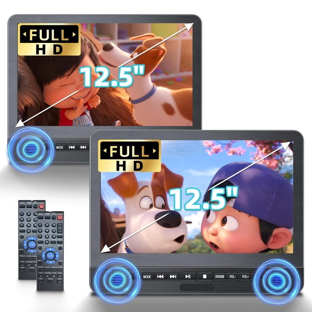 Reproductor de DVD Desobry para Auto de 12.5'' con Doble Pantalla y Memoria Última