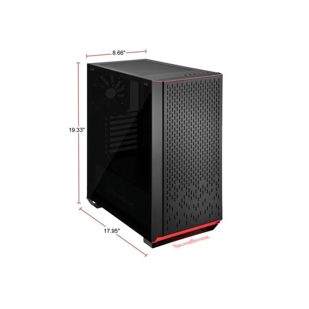 Boîtier PC Gaming SilverStone Primera PM02 - Tour ATX, Face Avant Verre Trempé, Noir, Avec Ventilos 140 Mm Et USB Type-C