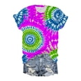 thumbnail image 2 of DeHolifer Tie Dye Shirt for Women Plus Size Casual Summer Short Sleeve Lightweight Tee T-Shirts Purple L, 2 of 5