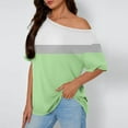 thumbnail image 5 of Jalioing Women's One Shoulder Tops Summer Short Sleeve Fashion Print Shirts Casual Trendy Blouses Clothes, 5 of 6