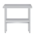 thumbnail image 1 of Table de Préparation de Cuisine Extérieure en Acier Inoxydable Robuste – Table de Travail Commerciale 30x60 Pouces avec Tablette Inférieure Réglable, Dosseret, Roulettes Verrouillables, Nettoyage Facile, Certifiée NSF – pour Restaurant, Patio, 1 of 7