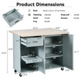 thumbnail image 2 of Maritcute 45.3" Wide Mobile Kitchen Island Cart with 2 Storage Cabinets, Drop Leaf Breakfast Bar, Towel Rack, and Spice Rack | Portable Kitchen Island with Drawer and Pull-out Shelf on Wheels, 2 of 9