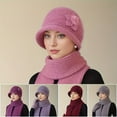 thumbnail image 4 of Women Elegant Fuzzy Winter Hat with Flower Decoration - Thick Warm Fleece Lined Beige/Pink/Brown/Navy Blue/Black - Women Hat, 4 of 7