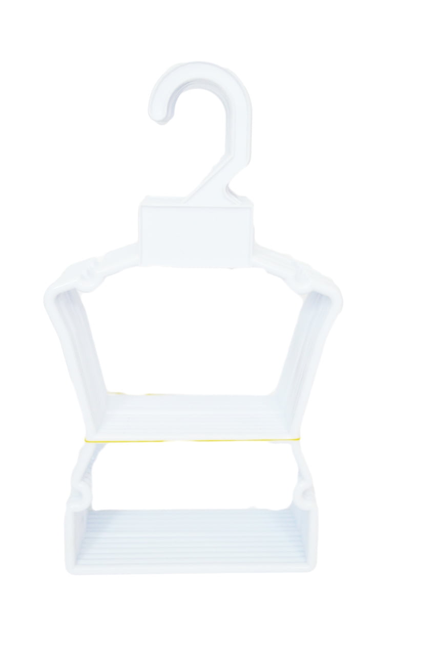 12 White Plastic Doll Hangers For 18 Inch Doll Clothes - 7 Inches Wide, 1 Dozen Pack