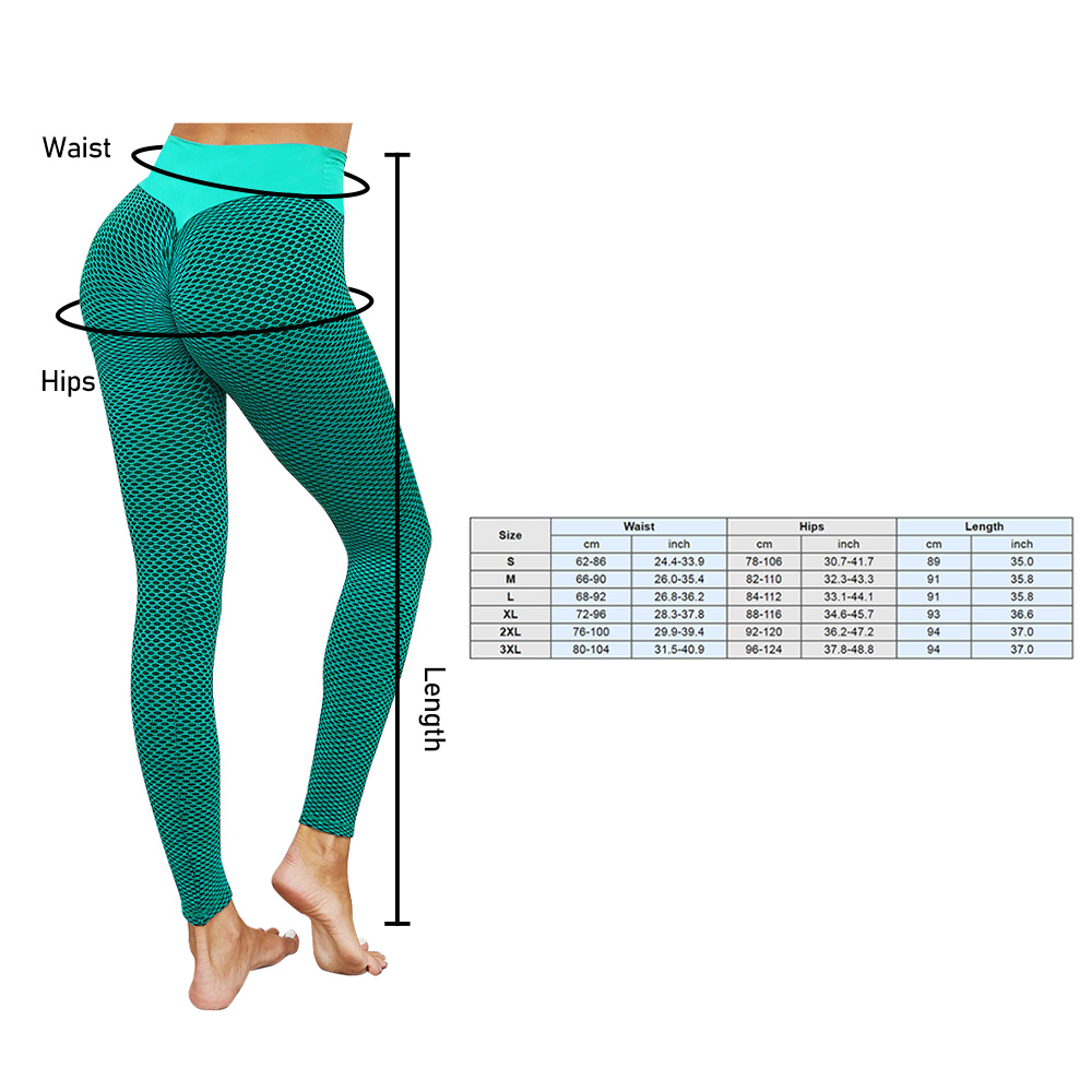 Lixada Womens Leggings Butt Lifting High Waist Textured Elastic Yoga Pants Bubble Butt Sport Workout Tights