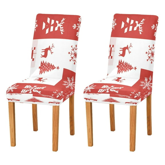 BZSMCE Chairs Slipcovers Dining Chair Covers Design Elegan Christmas Printing Creative Pattern