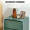 thumbnail image 4 of YOCWO Nightstand Set of 2 for Bedroom, Mid Century Bedside Table with Arc Edge and Round Leg, Wood Storage Chest of Drawer Organizer for Bedroom Living Room Hallway Closet, Green, 4 of 8