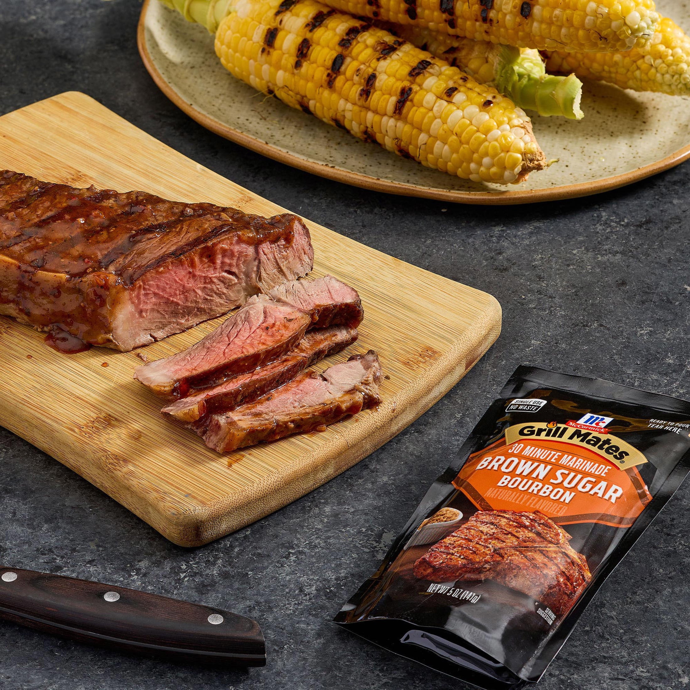 (3 pack) Grill Mates Marinade, Brown Sugar Bourbon, 5.0 oz Pouch