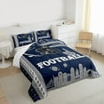 thumbnail image 2 of jejeloiu Rugby Football Game Bedding Comforter Set,American Sport City Twin Comforter Sets,Gray Deepblue Helmet Bedding Set For Teens,Ultra Soft Home Decor Reversible,2-Piece, 2 of 7