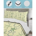 thumbnail image 3 of Quilt King Size Bedding Set, Yellow Green Coastal Reversible Summer Quilt 3 Pieces, Starfish Nautical Ocean Sea Wooden Lightweight Bedspreads Coverlets with 2 Pillow Shams for All Seasons, 3 of 5