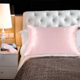 thumbnail image 6 of PiccoCasa Silk Pillowcase with Eye Mask for Hair Skin Light Pink King(20"x36"), 6 of 8