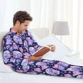 thumbnail image 6 of Sikiie crystal Skull flower Mens Pajama Set, Soft Warm Long Sleeve Sleepwear, Cozy Button-Down Pjs for Men-X-Large, 6 of 7
