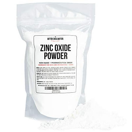 Zinc Oxide Powder 1 Lb Uncoated Non Nano 100 Pure Pharmaceutical Grade For Diy Sunscreen Lotion Uva And Uvb Protection Ideal For Diaper Rash Creams By Better Shea Butter Walmart Canada