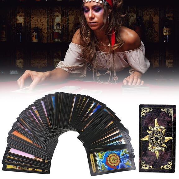 Evjurcn Tarot Cards, 78 Tarot Guidebook Classic Tarot Cards Future Telling Game for Beginners and Professional Player Holographic Tarot Cards Artwork for Divination