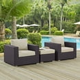 thumbnail image 1 of Modway Convene Wicker Rattan 3-Piece Outdoor Patio Furniture Set in Espresso Beige, 1 of 7