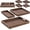 Paulownia wooden, variant on Wood Serving Tray with Handle, Set of 7 Nesting Rectangular Trays for Party | 4 Sizes Tray-Snacks to Entrees,Decorative Serving Platter for Breakfast Bed,Lunch,Ottoman,Coffee Table