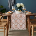 thumbnail image 2 of Red Flowers Table Runner - 90 Inch Long, Kitchen Dining Table Runner Dresser Scarves, Boho Ethnic Neutral Floral Motifs Art Farmhouse Decor for Coffee Tables Wedding Party Banquet, 2 of 8