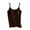 Brown, variant on Camisole Top for Women Built In Bra Solid Color Adjustable Spaghetti Strap Cami Sleeveless Summer Tops Purple S
