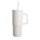 thumbnail image 1 of Vaso de plástico de 30 oz con doble pared aislante y estampado de fantasma, con pajita y asa, color blanco, para celebrar Halloween, 1 of 6