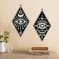 thumbnail image 5 of 3Pcs Egypt Eye Moon Boho Wall Decor Rustic Witchy Wall Art Wooden with Hook Tarot Hanging Sign Pediments Halloween Decoration for Home Bedroom Living Room Gallery Black 6.7 x 11.8in, 5 of 8