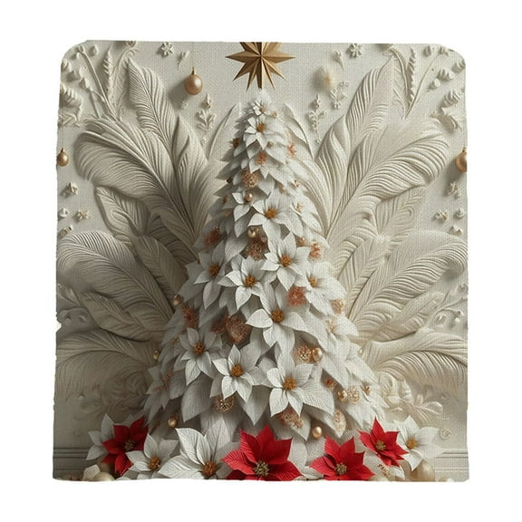 Virelaxpo 3D Style Christmas Chair Covers with Festive Patterns,Stretch Fabric Dining Chair Decor for Home Parties and Holiday Gatherings,Easy to Clean and Reusable