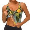 thumbnail image 4 of Lsque Retro Warm Lemon Flower Printed Women'S Sports Bra, Compression, Moisture Wicking, High-Impact Sports Bra For Women,Supportive sports bra-Large, 4 of 9