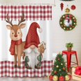 thumbnail image 5 of 54x78 Inch Shower Curtain Decorative Red Christmas Bathtub Bath Curtains Fabric Waterproof Bathroom Decor, Gnomes Elk Xmas Red Plaid Small Stall Shower Curtain Set with 12 Hooks, 5 of 8