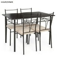 thumbnail image 2 of iKayaa 4 Person Dining Set Metal Frame Kitchen Table Chairs Modern Furniture 120kg Load Capacity, 2 of 6