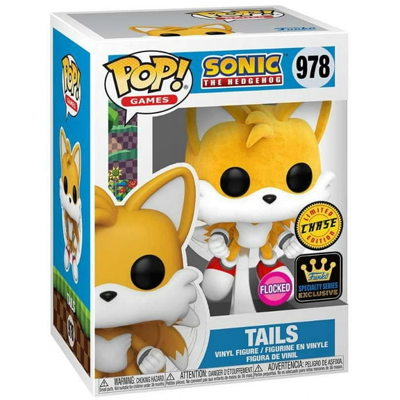 Funko Sonic The Hedgehog POP! Games Tails Vinyl Figure (Flying, Flocked Chase Version)