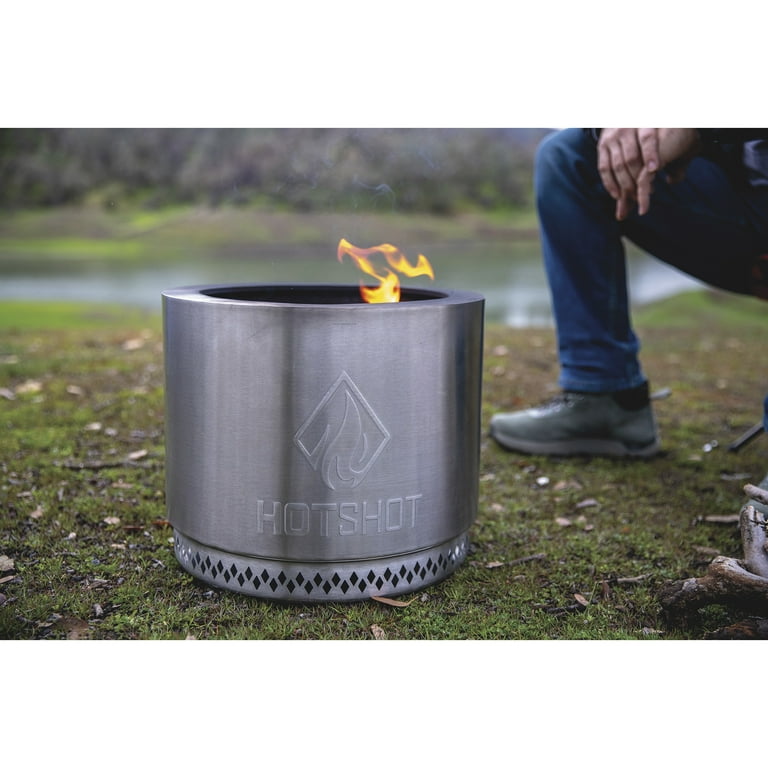 GHP Group HotShot Traveler Wood Burning Firepit, 15in. Dia. x 12 1