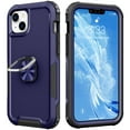 thumbnail image 2 of Nalacover For iPhone 14 6.1 inch Slim Case,Luxury Hybrid Hard PC and TPU Rugged Bumper 3-In-1 Rotatable Magnetic Ring Kickstand Four Corner Guard Shockproof Anti-Scratch Back Phone Cover.Blue, 2 of 12