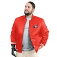 thumbnail image 2 of Men's G-III Sports by Carl Banks Scarlet San Francisco 49ers Adaptive Team Graphic Satin Full-Snap Varsity Jacket, 2 of 5